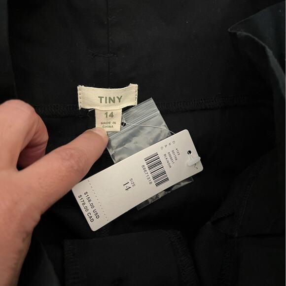 NWT Anthropologie Tiny Dojo Black High Waisted Minimalist Button Front Pants 14 - Picture 13 of 16